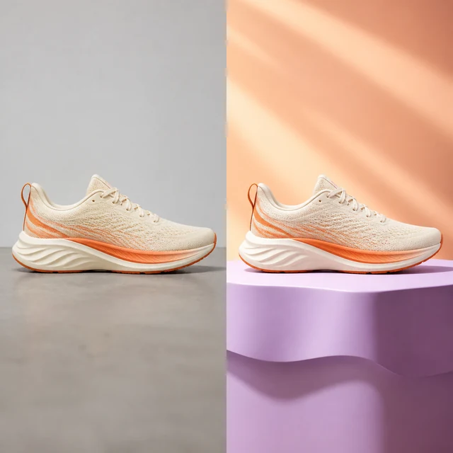 Marketing product image before and after AI enhancement